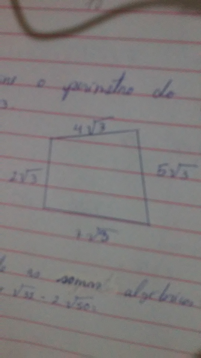 determine o perimetro do quadrilatero a seguir, fazendo