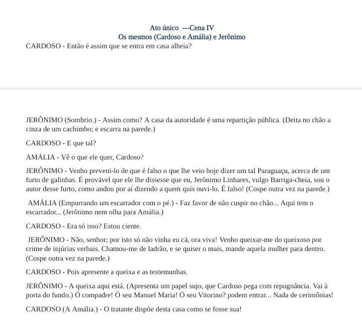 Responda com SIM OU NÃOO texto apresenta personagensO