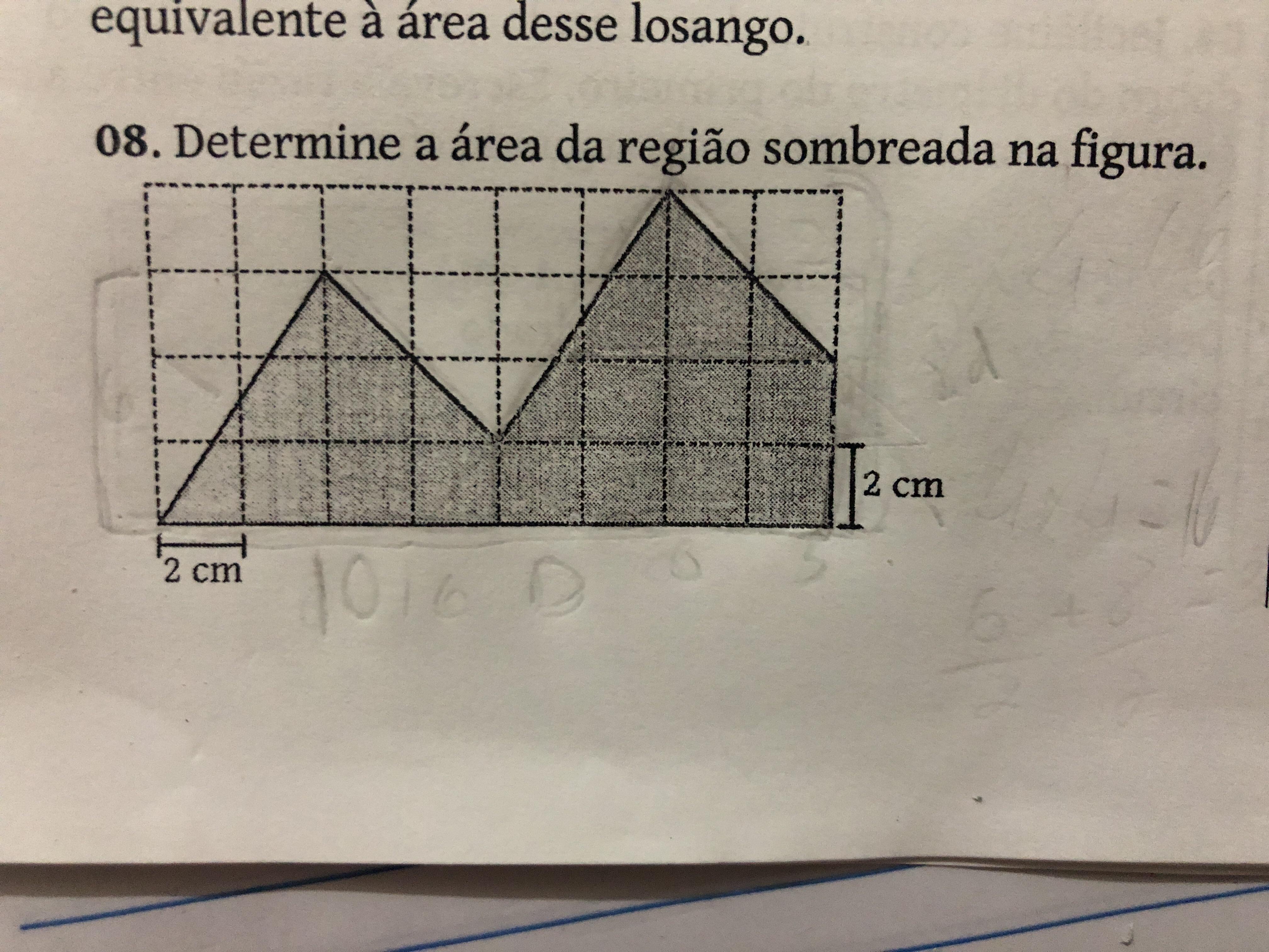 determine a área da região sombreada na figura ALGUÉM ME AJUDA PFVVVVV