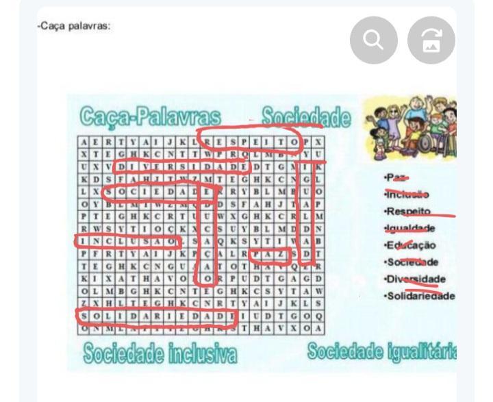 caçapalavra palavrasPaz inclusão respeito igualdade
