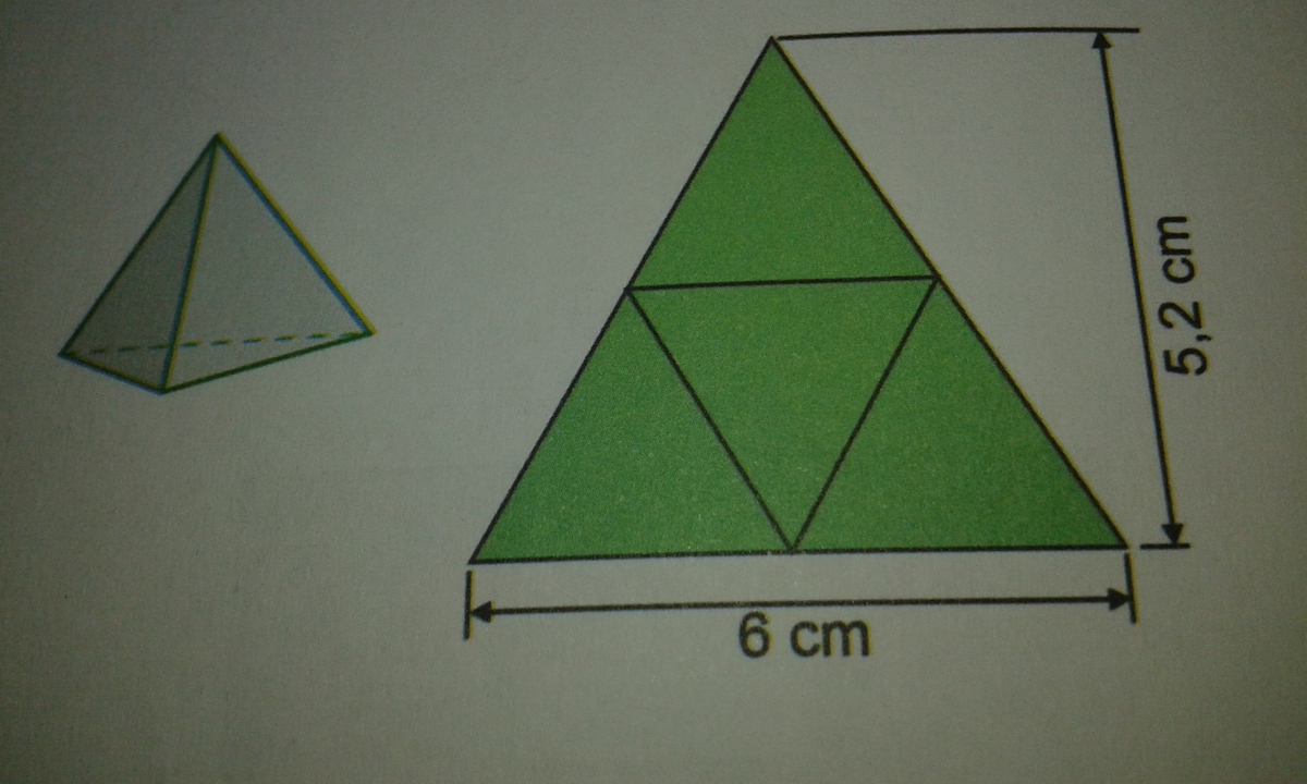 A figura representa a planificação de uma pirâmide de base