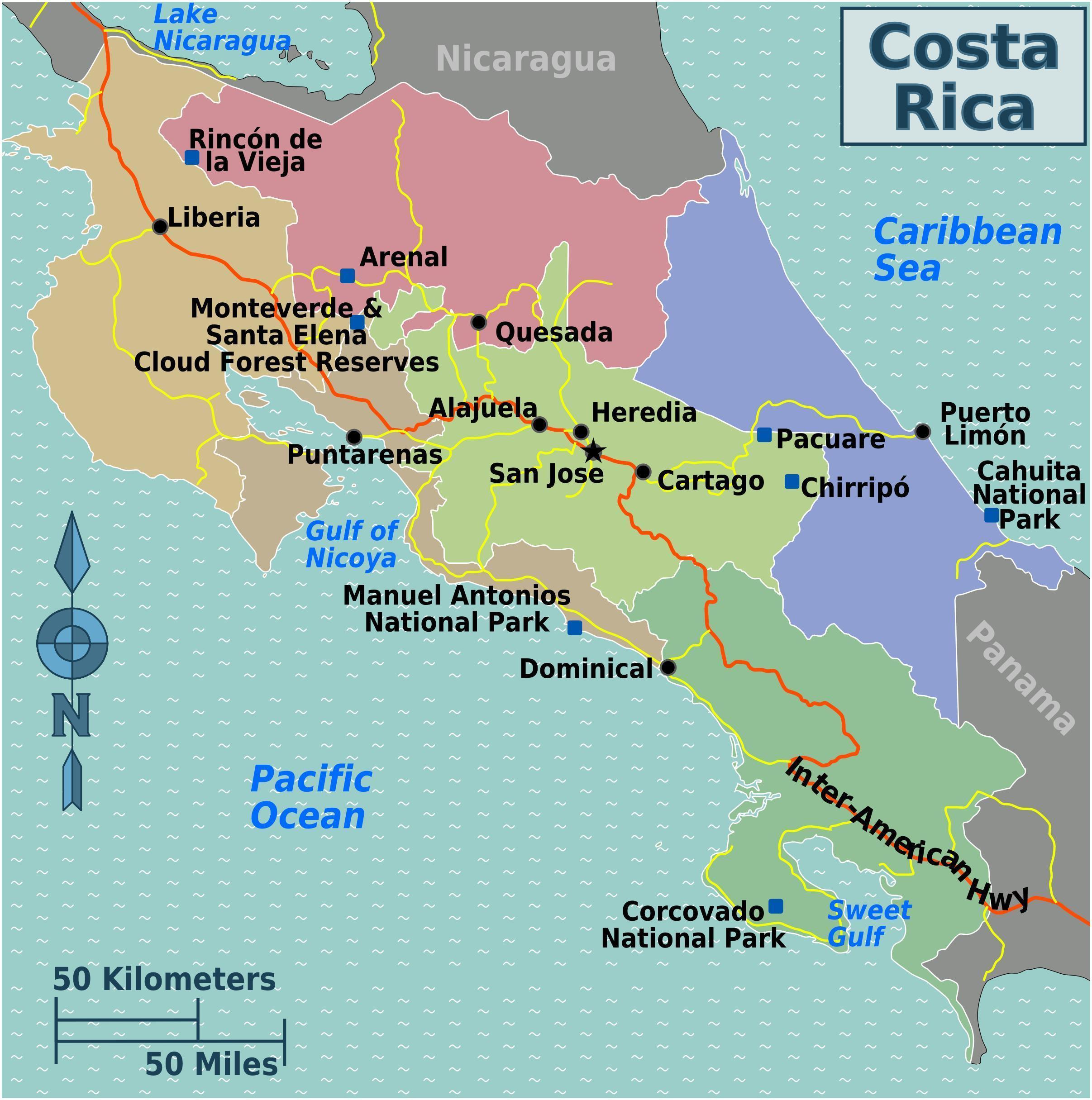 Qual é o continente da COSTA RICA ?