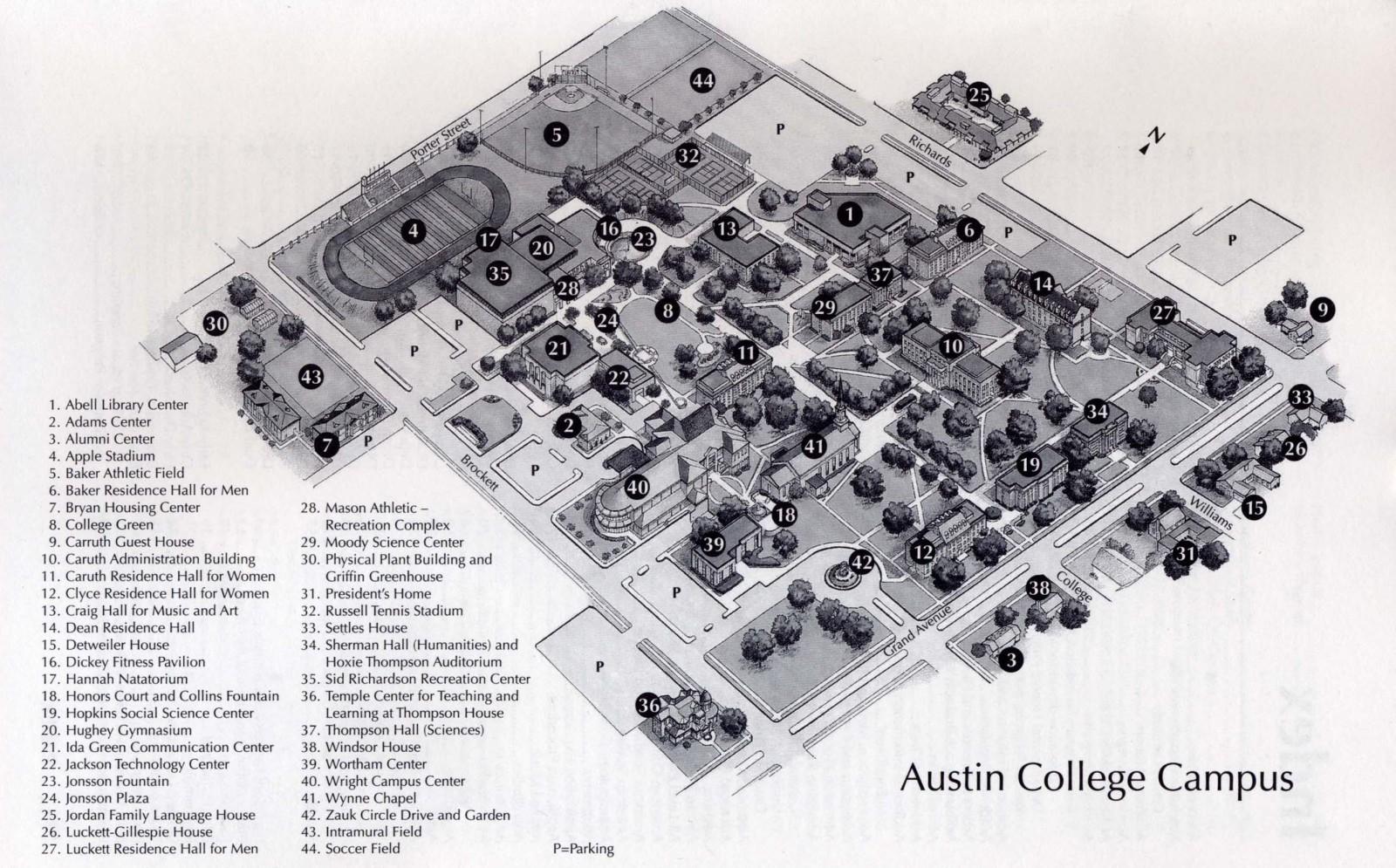 Stephen F Austin University Campus Map Austin faculdade de mapa de Austin campus da faculdade de mapa (Texas