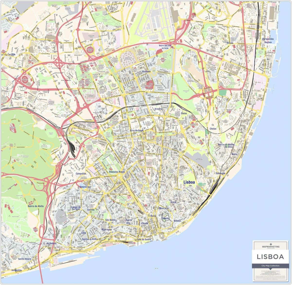 Mapa de Lisboa Lisboa no mapa (Portugal)