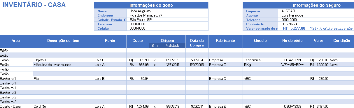 Planilha Gratuita de Inventário para Excel