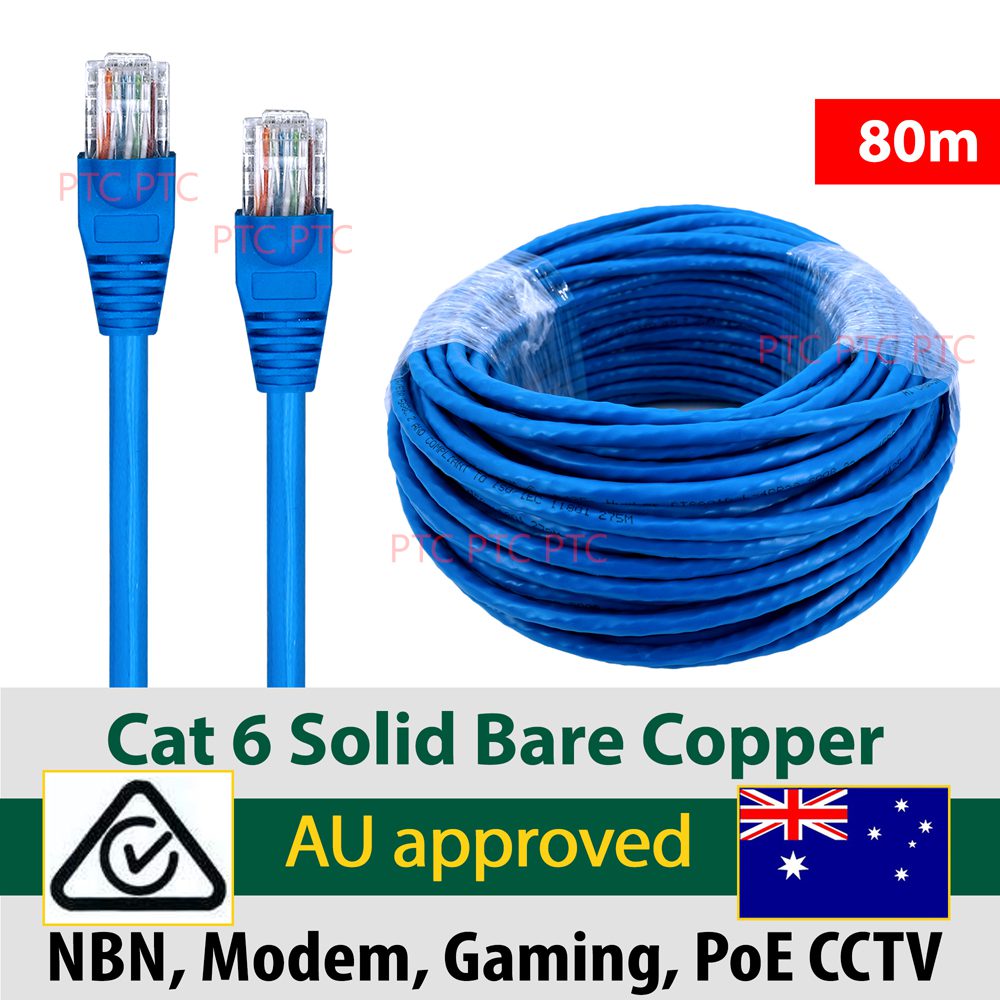 RCM Cat6 80M UTP Network Cable CCTV POE IP Camera NBN
