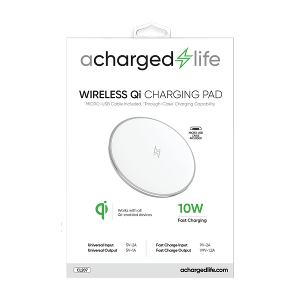 ACharged Life Qi Charger 10W Silver/White PTL ONE