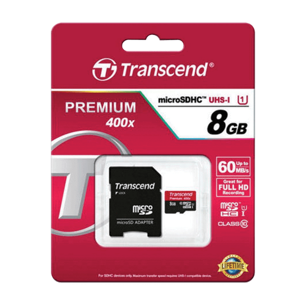 Transcend Micro SD Card 8GB 500S Class 10 PTL ONE