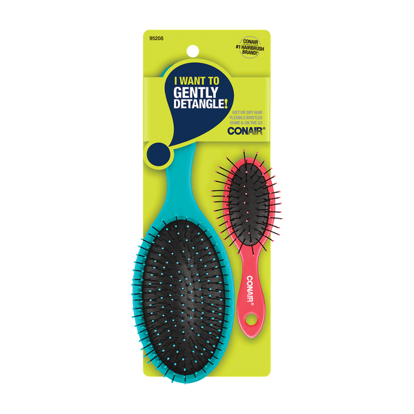 Conair Detangle Cushion Brush & Mini Brush Set PTL ONE
