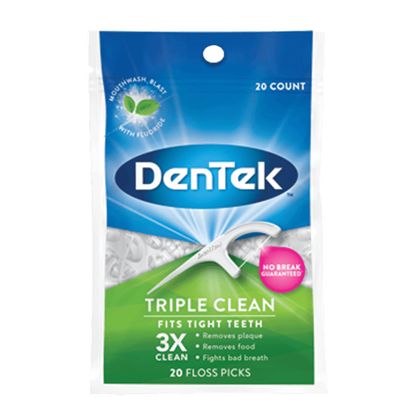 Dentek Triple Clean Floss Picks Mint 20ct PTL ONE