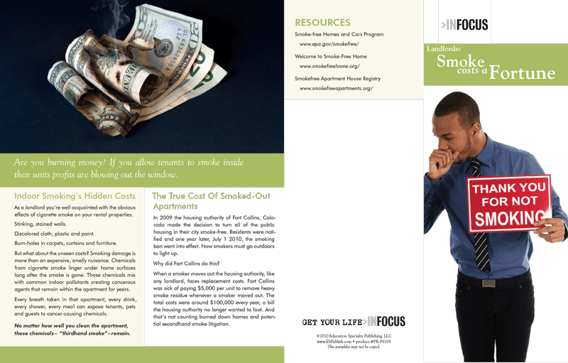 Rental Smoking Policy Pamphlet Tobacco Prevention PTR Press