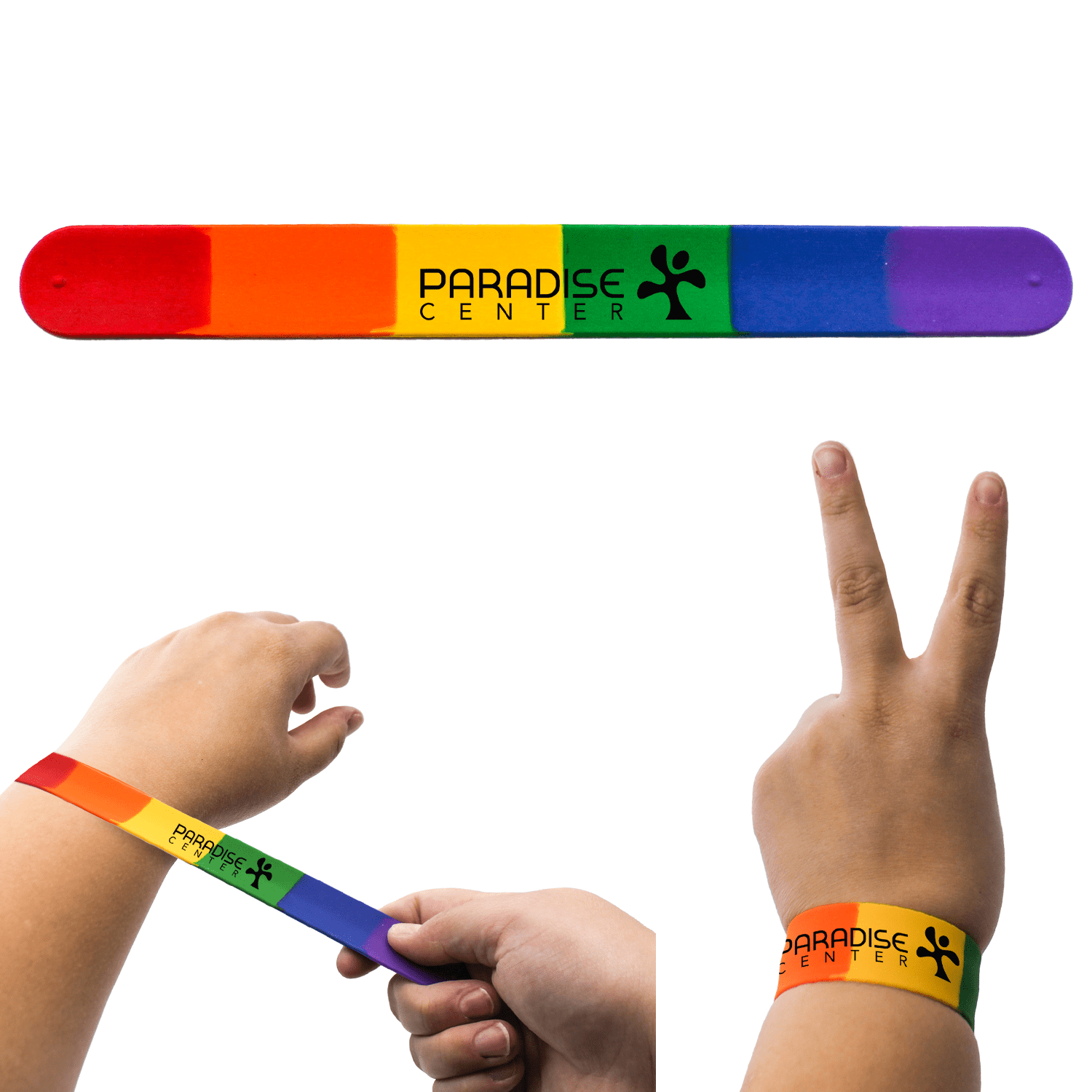 Custom Rainbow Slap Bracelets Prevention and Treatment Resource Press