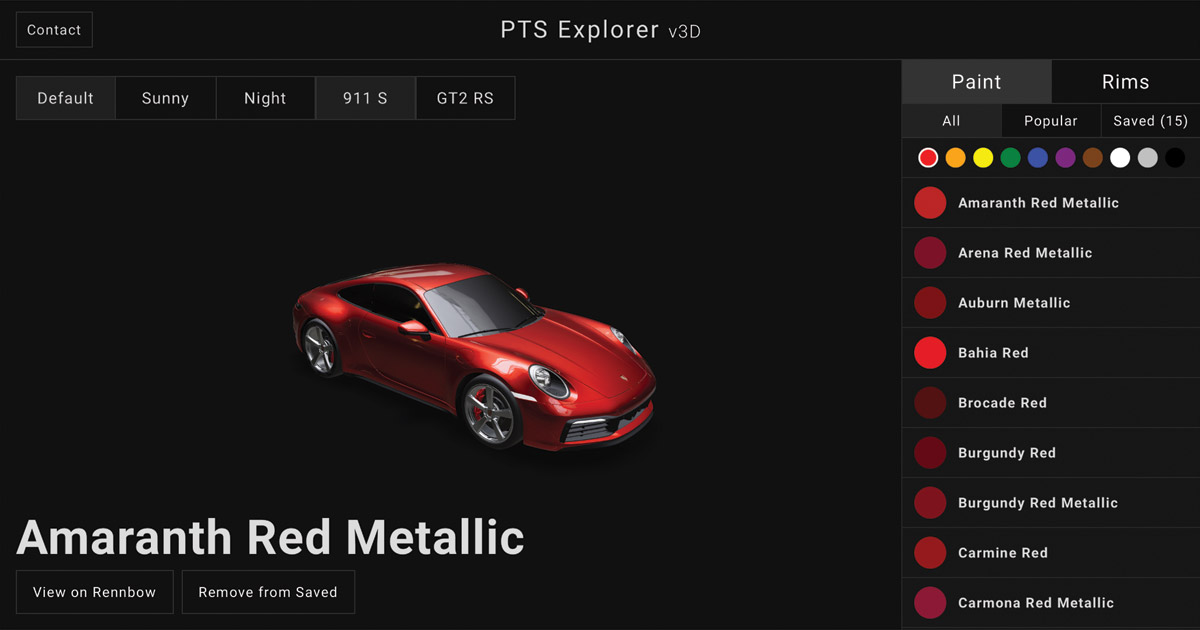 PTS Explorer The best way to review Porsche Paint to Sample colors.