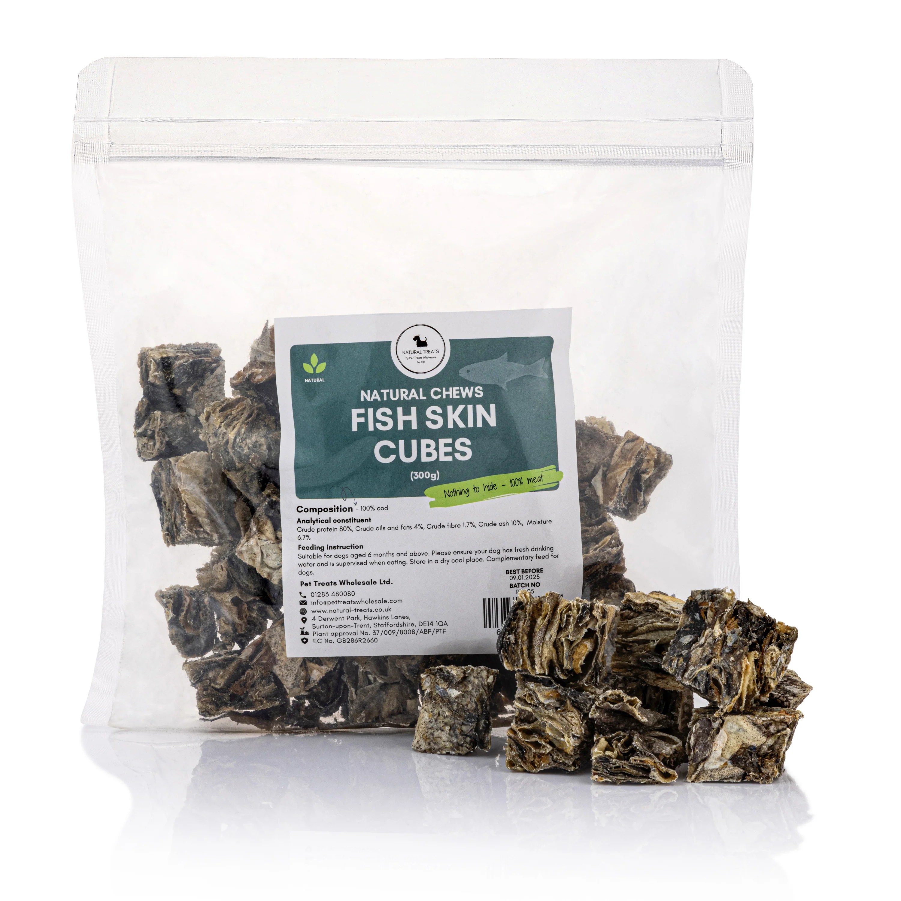 Fish Skin Cubes (300g) Pet Treats Wholesale Ltd. Trade & Wholesale Portal