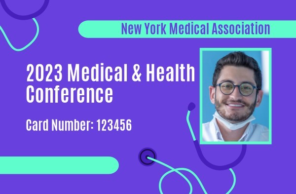 2023 New Yort Clinical Conference Online Medical Conference Card Id Card Template | Fotor Design Maker