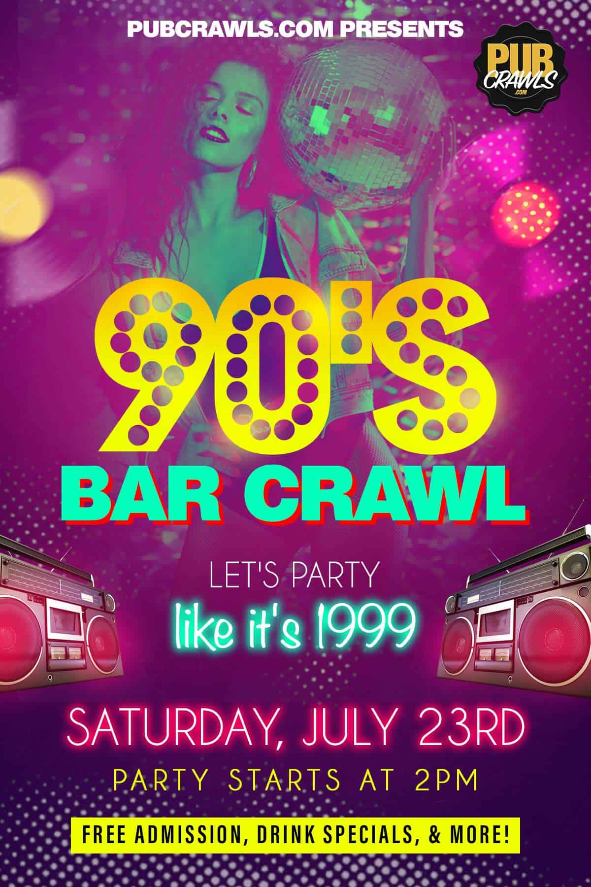 Nostalgic 90's Bar Crawl Charlotte 1 Pub Crawl Event