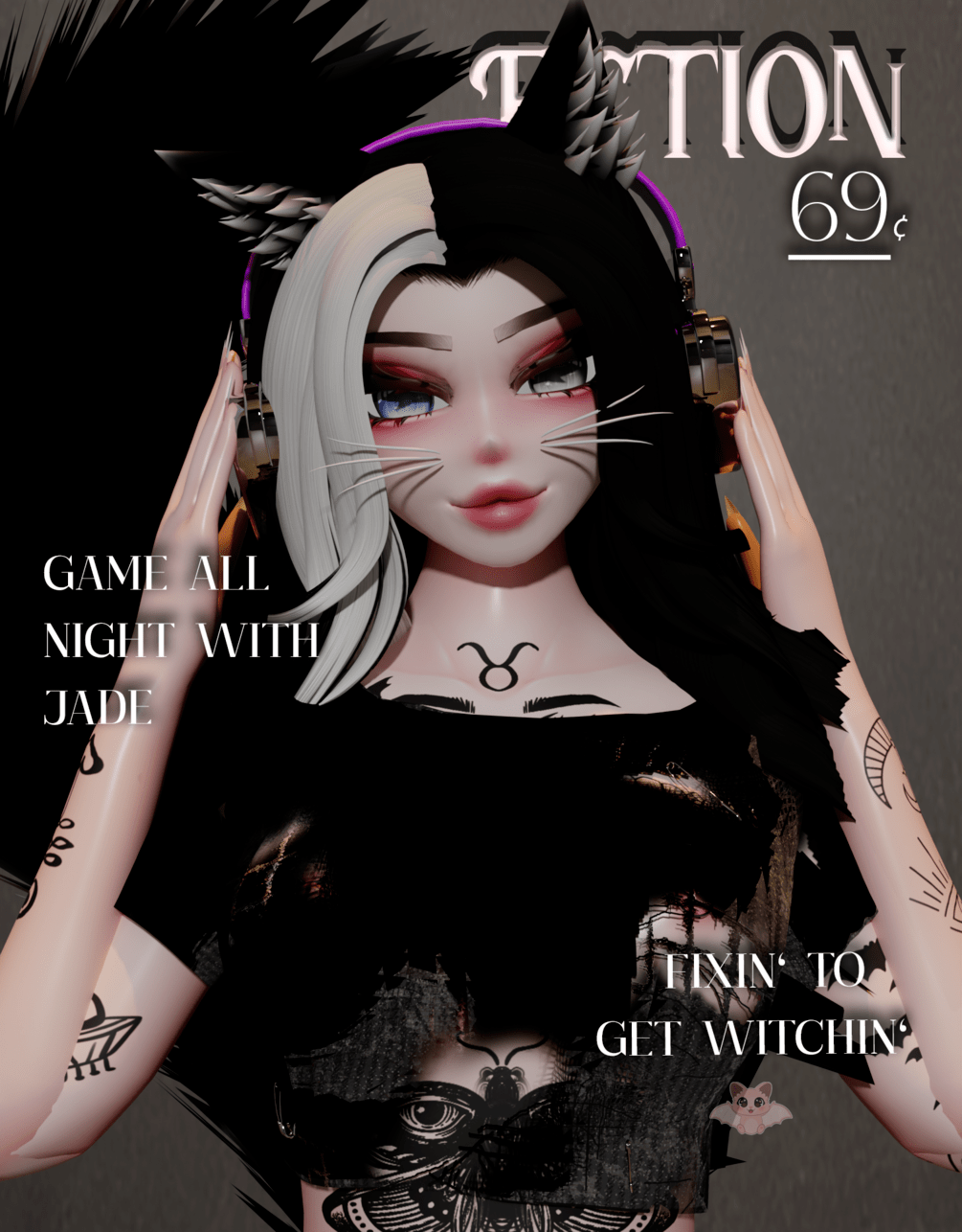 "Jade" --- Goth Gamer Girl (Physbone)