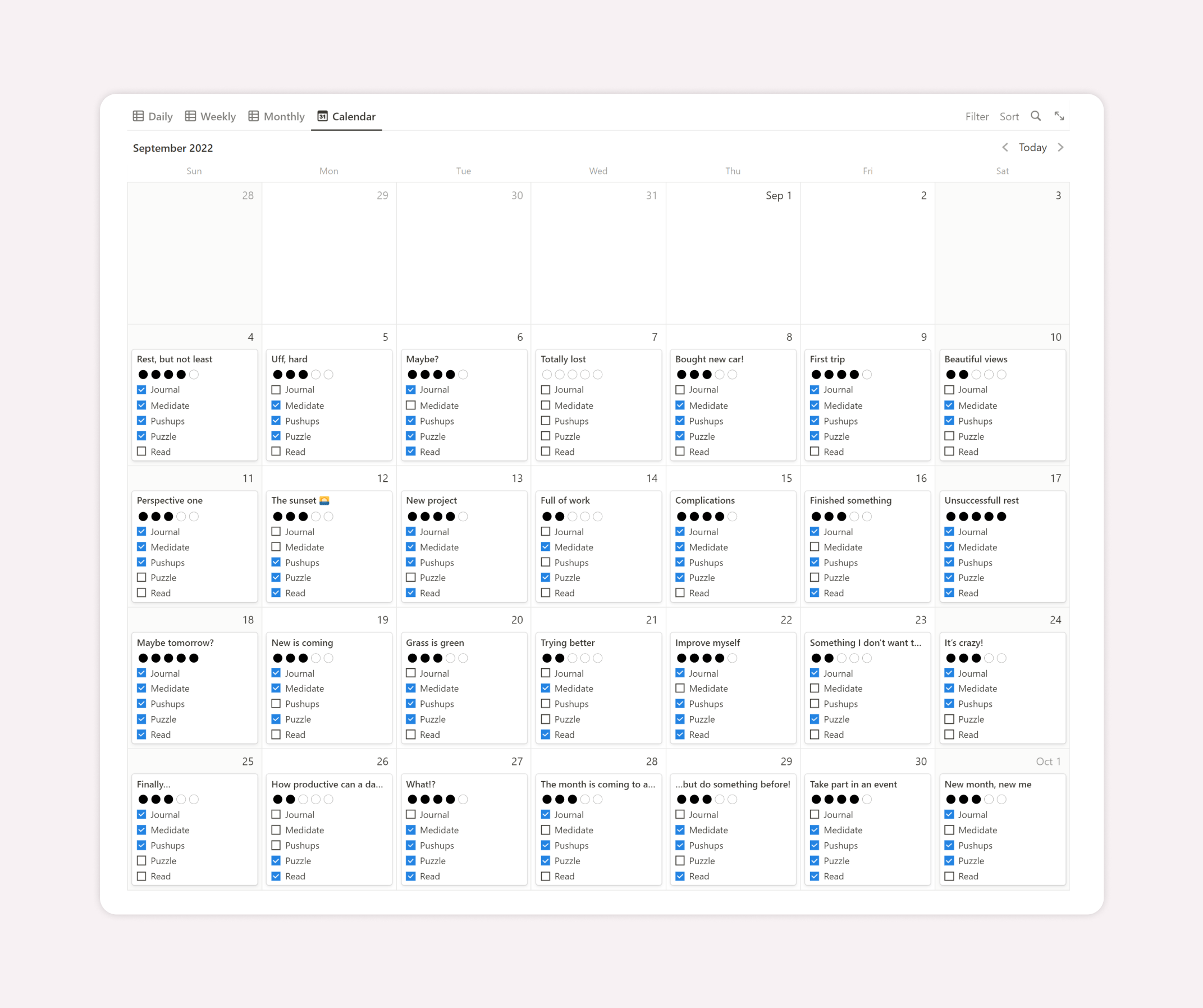 Notion Habits Tracker