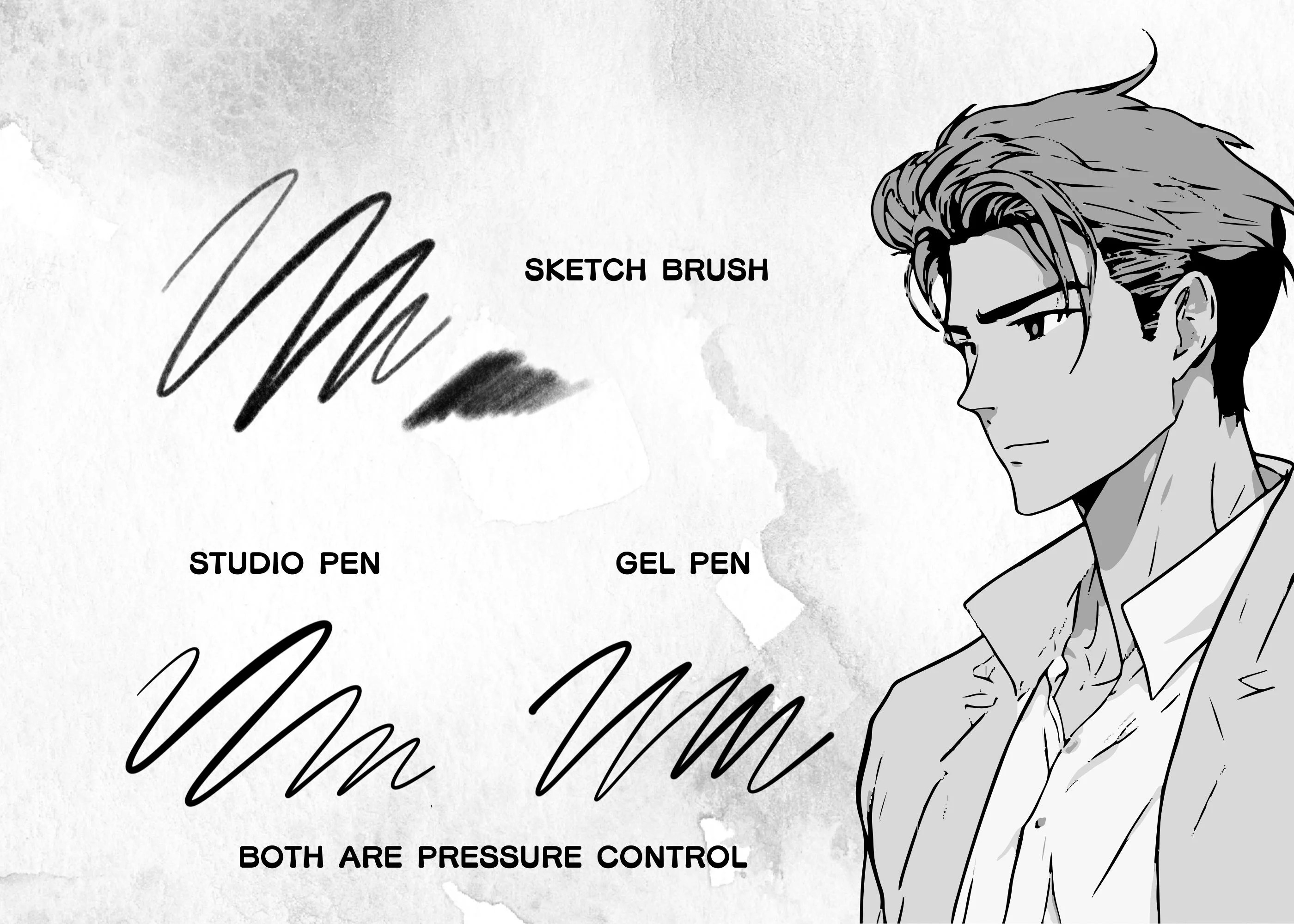 34 Manga ink Procreate brushes