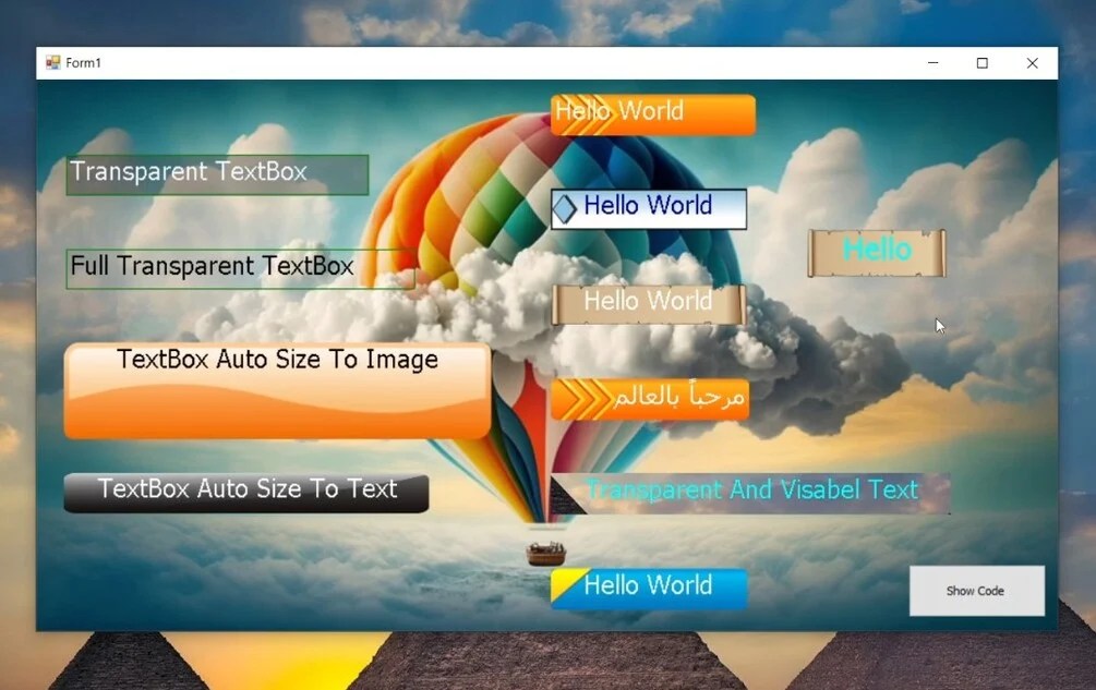 Tip How To Create Transparent TextBox With Image and Changed