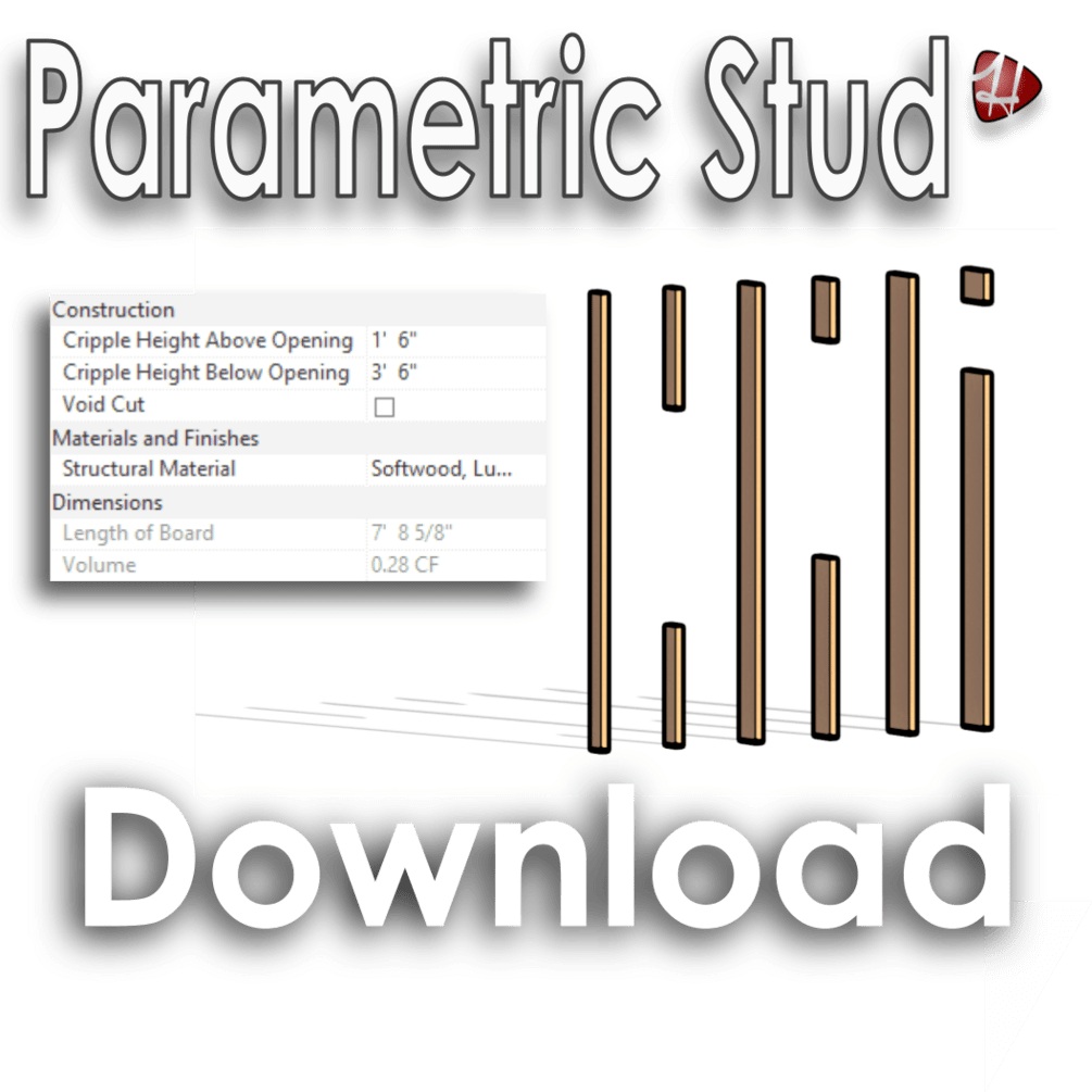 Parametric Stud [Revit 2024 .RFA Family File] by STUDIO HERO
