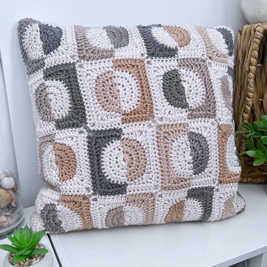 Half Moon Pillow Crochet PDF Pattern Square and Full Pillow