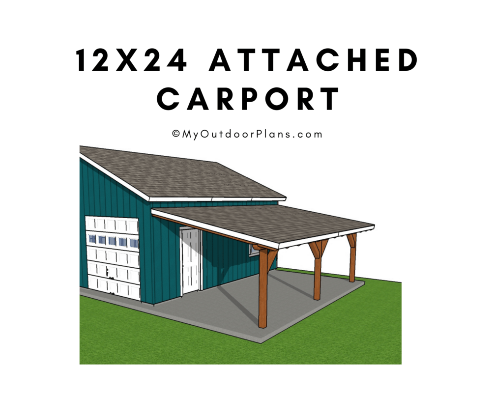 12x24 Attached Carport Plans(04)