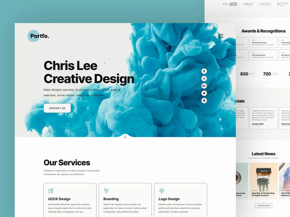 Portfo – Creative Portfolio Website Free Figma Template