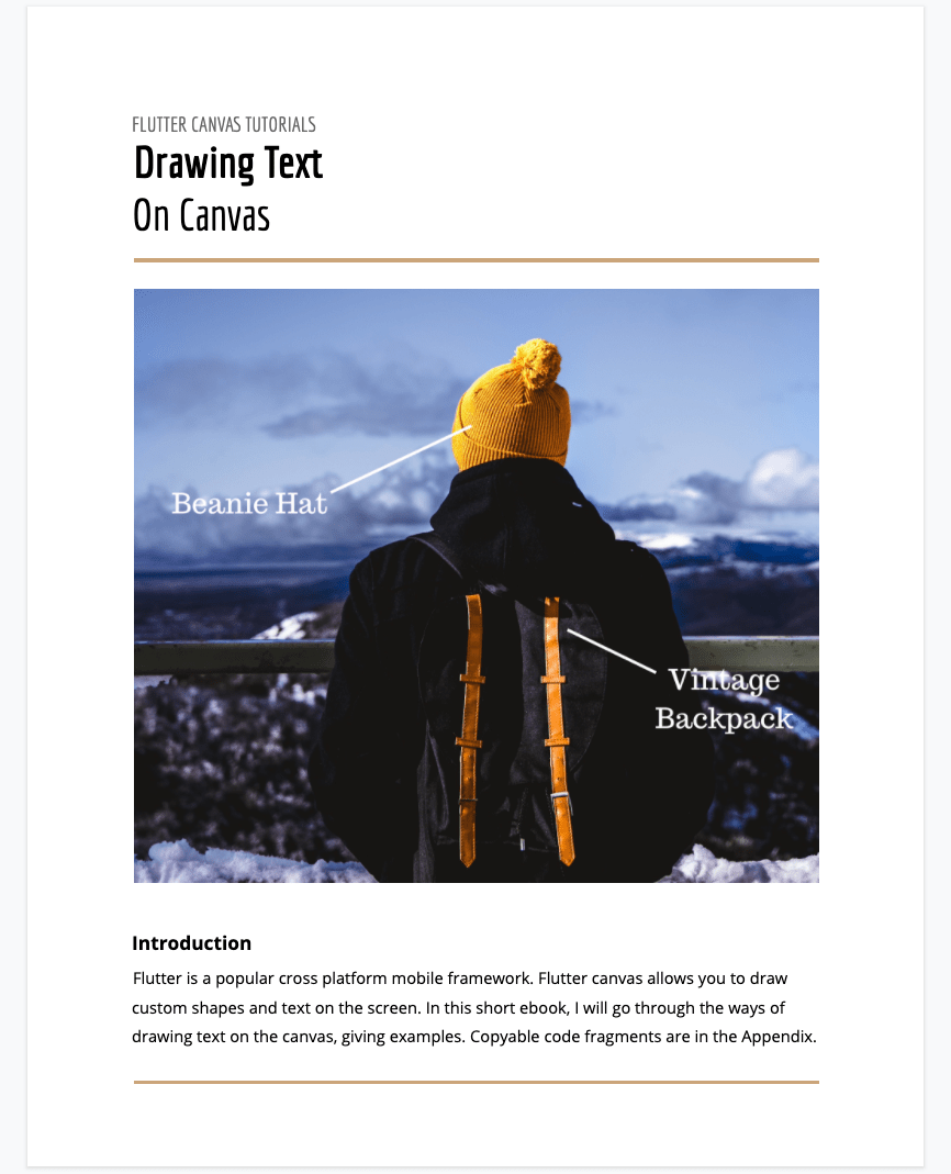 Flutter Canvas Tutorials Drawing Text on Canvas