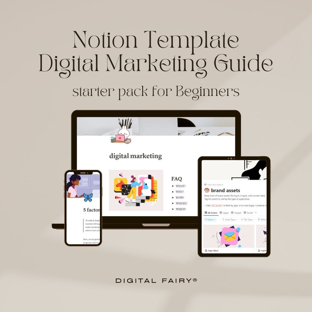 Notion Digital Marketing Guide & Planner [for Beginners]