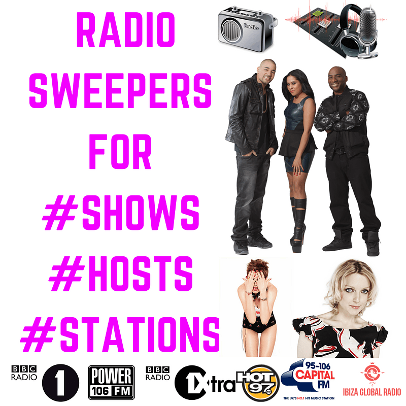 RADIO SWEEPERS RADIO VOICE IMAGING DJ SWEEPERS RADIO IDS FOR SHOWS 