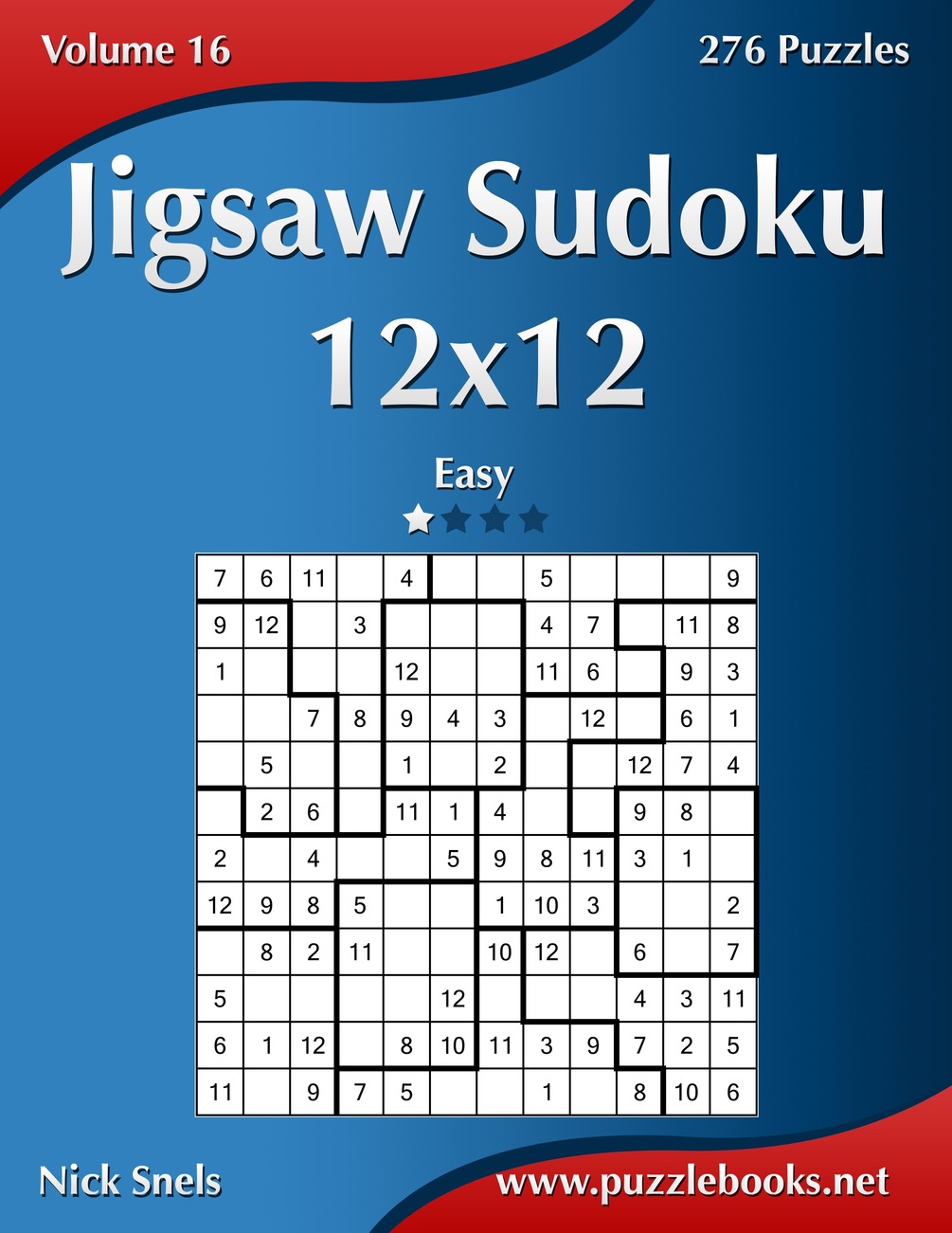 Jigsaw Sudoku 12x12 Easy Volume 16 276 Puzzles