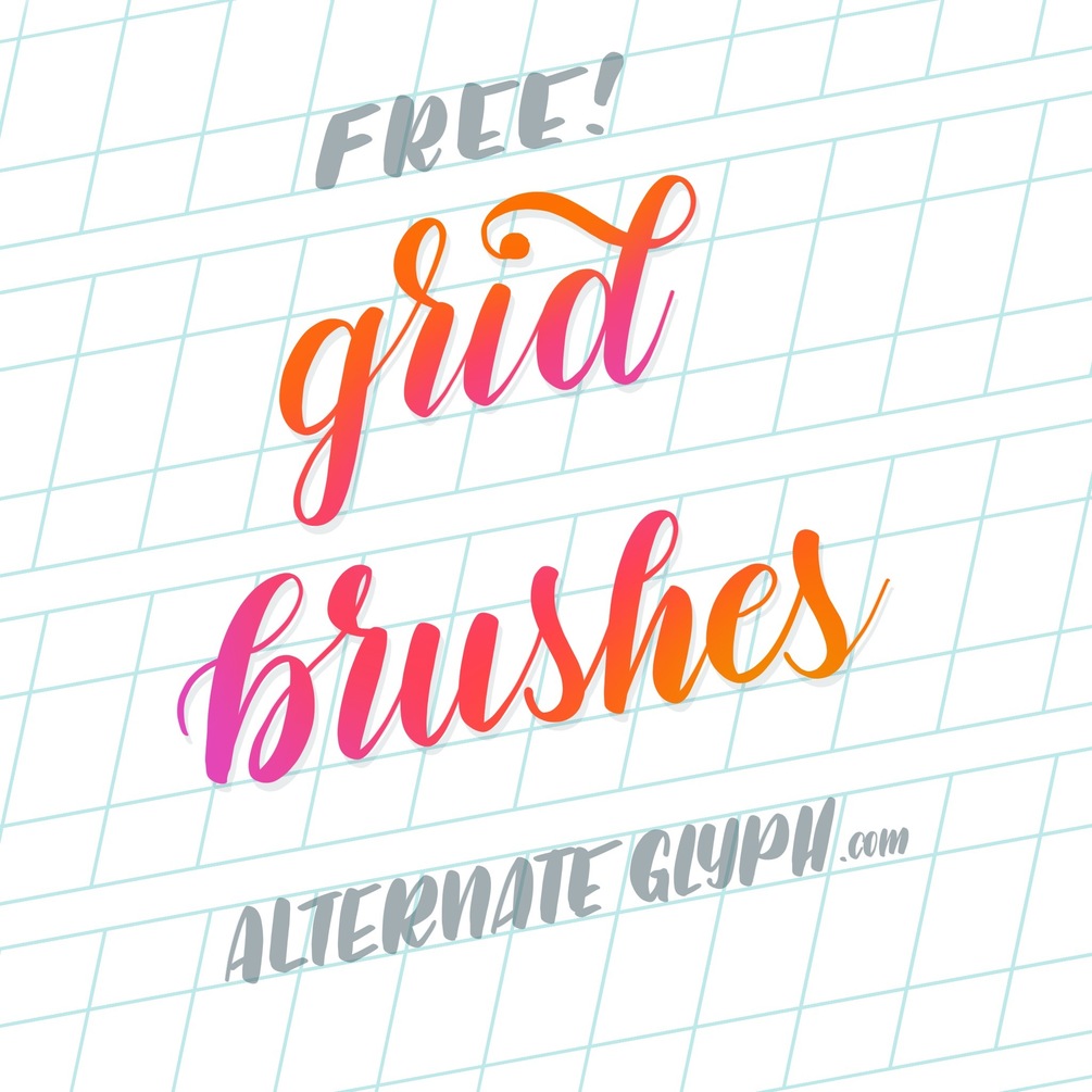 Calligraphy and Lettering Grid Brushes for Procreate
