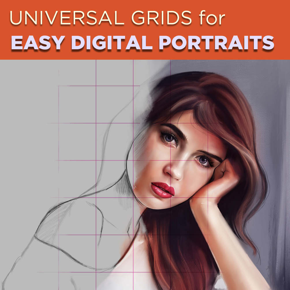 EASY DIGITAL PORTRAIT DRAWING using GRIDS