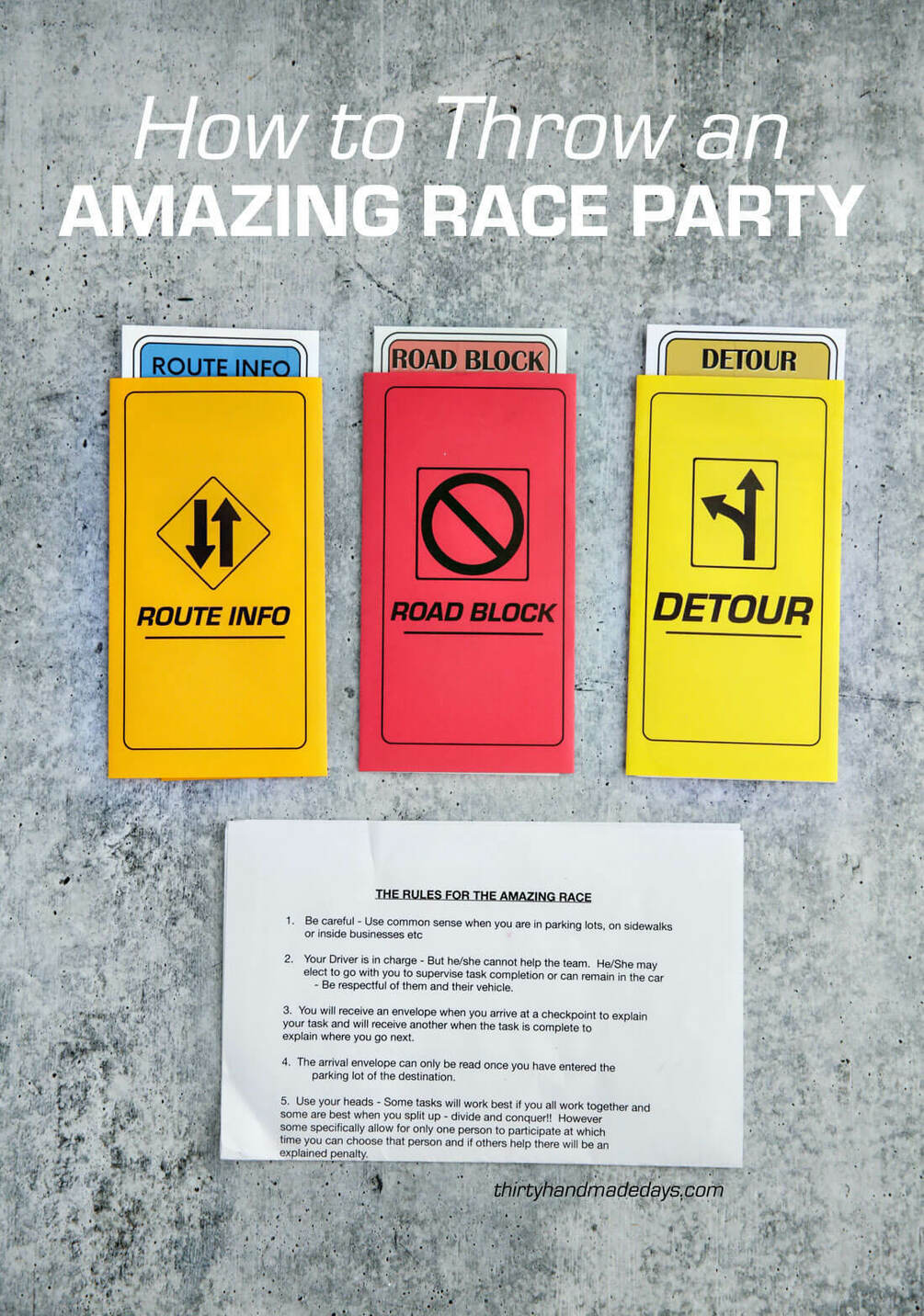 Amazing Race Printables