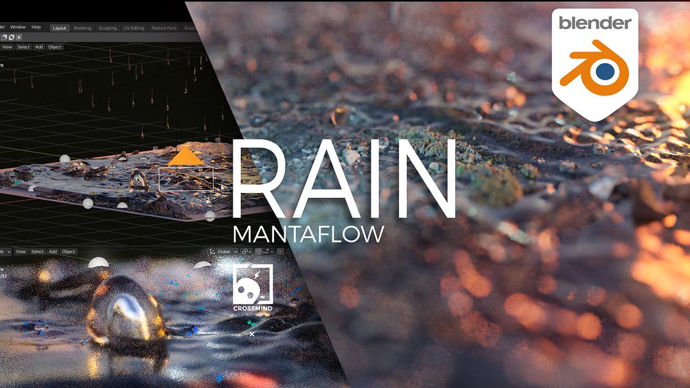 3D Rain Simulation Blender/Mantaflow Tutorial Project Files