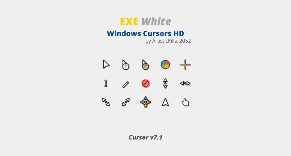 EXE v7.1 White Cursor HD Windows 11/10/7