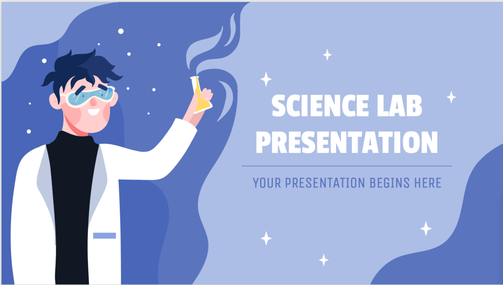 Illustrated Science Lab Powerpoint Template