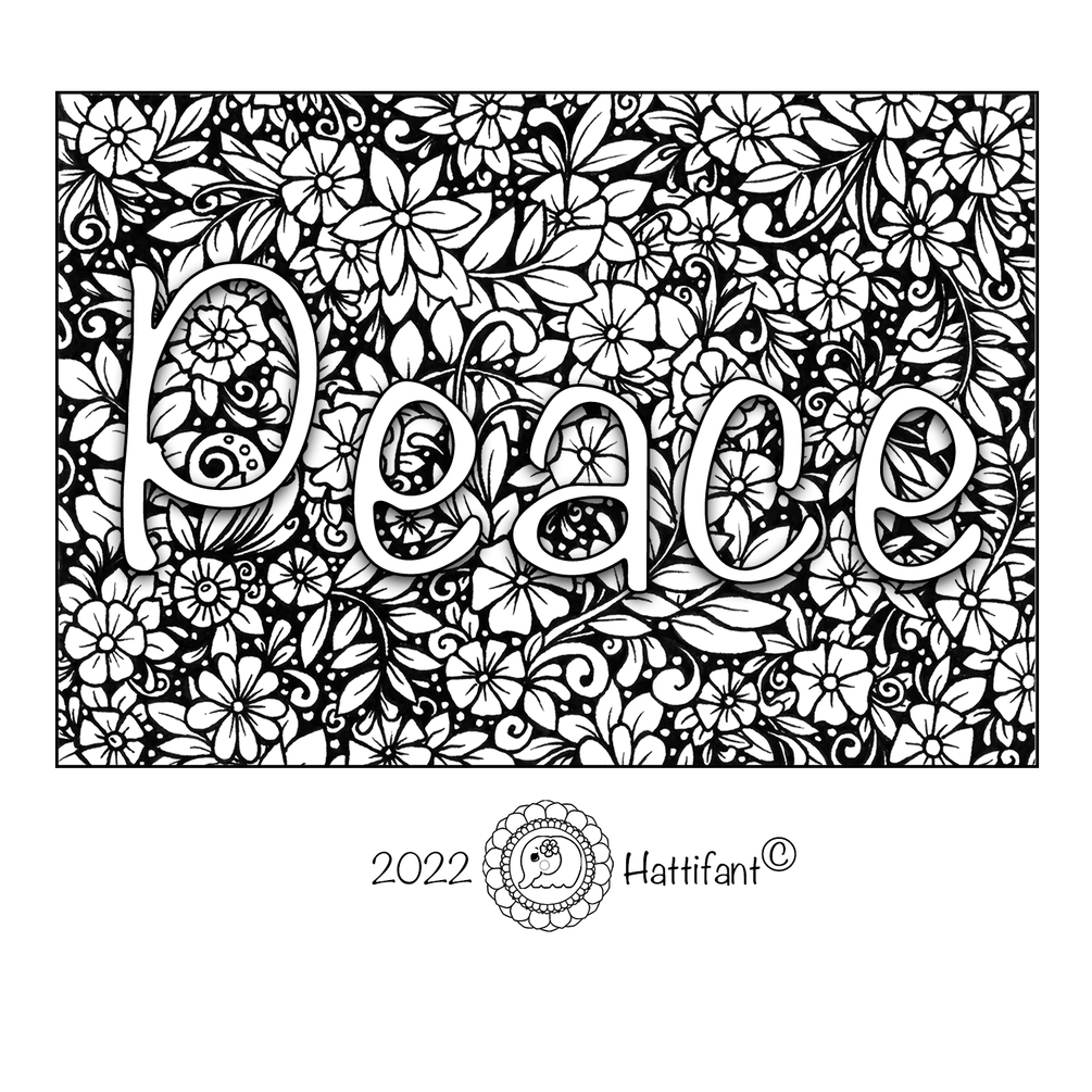 PEACE Flower Coloring Page