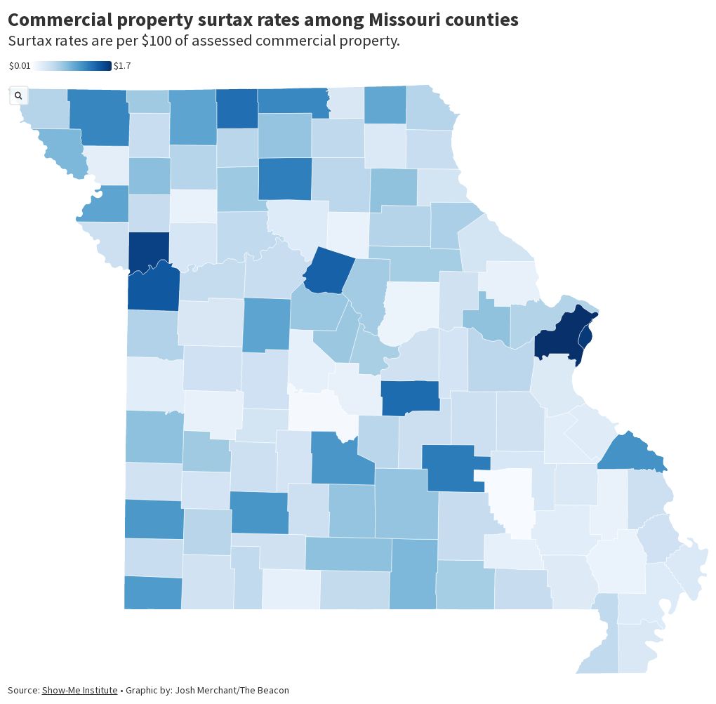 Commercial property surtax rates among Missouri counties Flourish