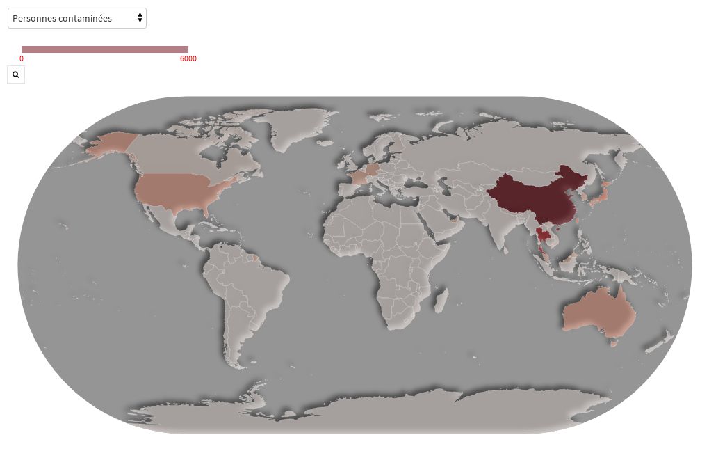 Coronavirus les pays touchés Flourish