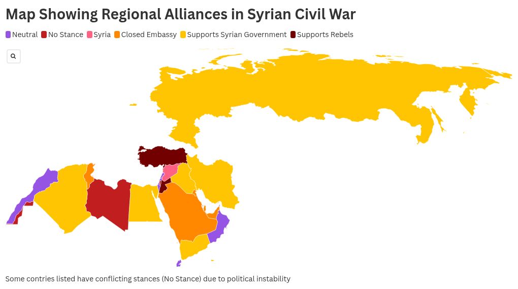 Map Shows Middle East Alliances Russia, Iran, Israel, Syria Newsweek