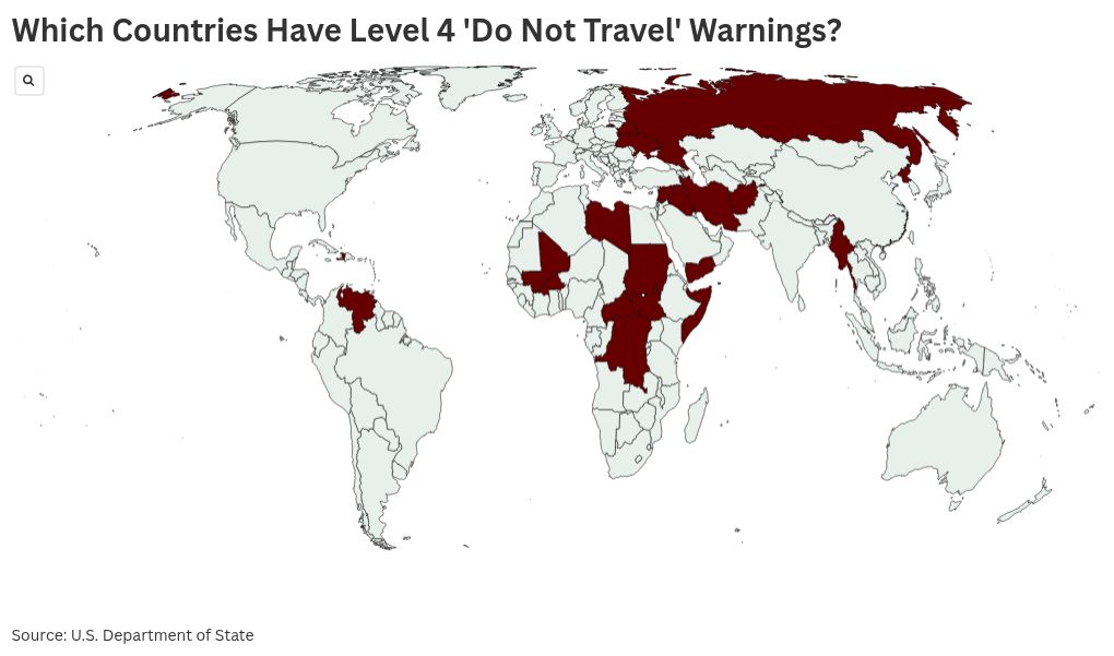 Us state department travel advisory map 60 photos