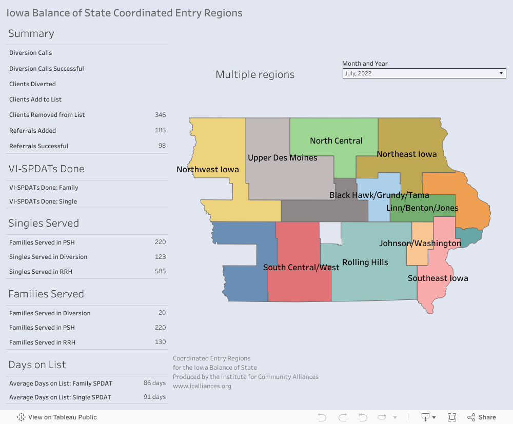 Balance Of State Map Iowa Balance of State Coordinated Entry Regions — Institute for