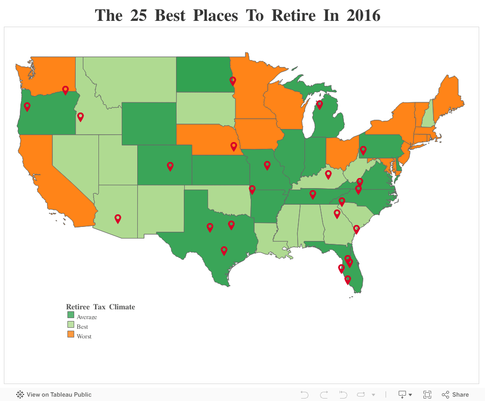 Map The 25 Best Places To Retire In 2016