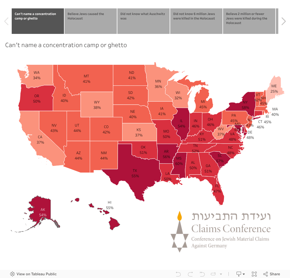 FIRSTEVER 50STATE SURVEY ON HOLOCAUST KNOWLEDGE OF AMERICAN