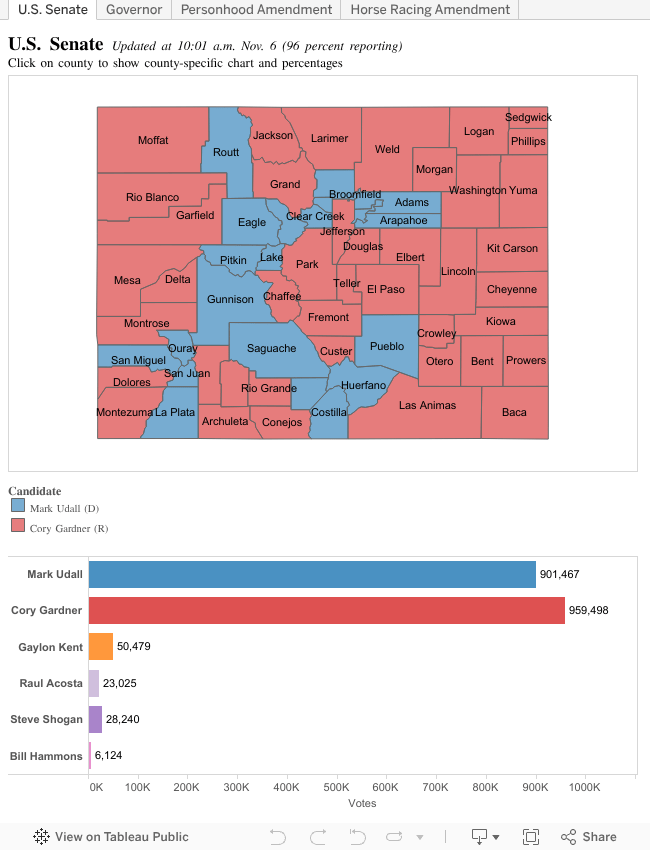 Election 2014 Interactive election results map The Denver Post