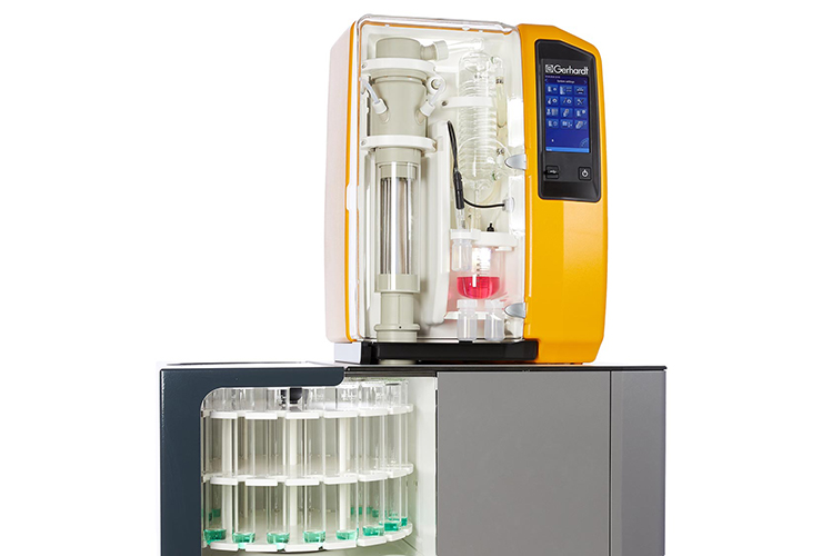 GERHARDT Kjeldahl destilación, valoración y evaluación totalmente