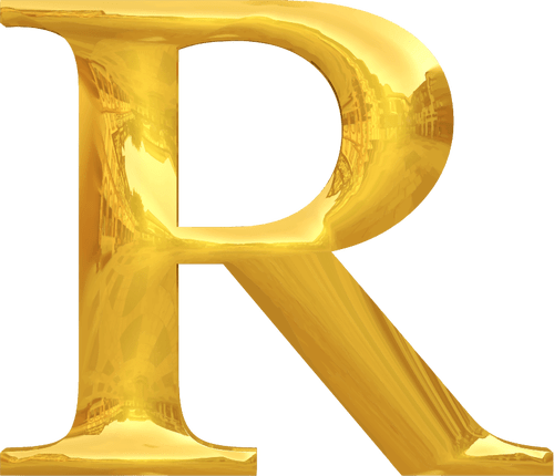 Gold Typografie R Public Domain Vektoren