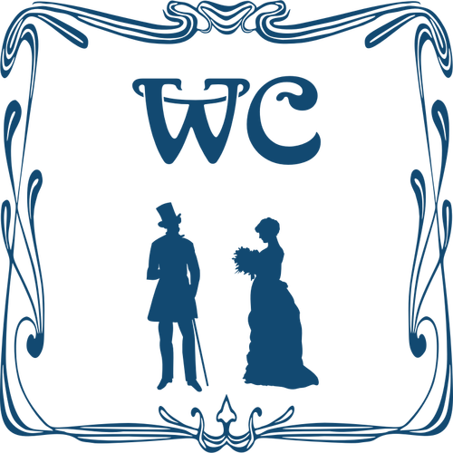 Klassische WCTürschildVektorBild Public Domain Vektoren